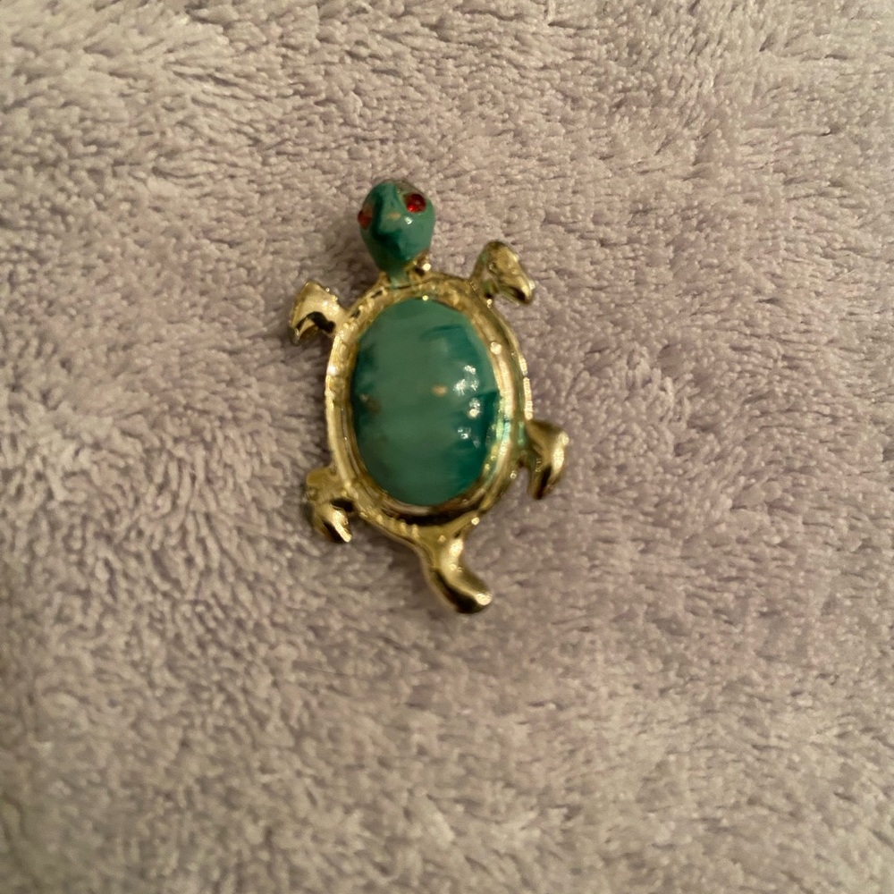 Green Turtle Brooch